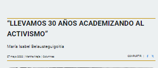 Llevamos 30 años academizando al activismo.