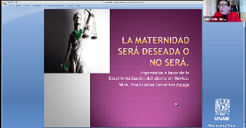 Día por la despenalización y legalización del aborto: Reflexiones históricas y planteamientos actuales sobre el tema. Conferencia: "La maternidad será deseada o no será. Argumento a favor de la descriminalización del aborto en México".