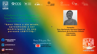 Jornada del Orgullo LGBTTIQ+ 2022. Amor libre y sin miedo, aprendiendo a ser madre/padre de una persona LGBTTTIQA+.