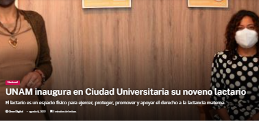UNAM inaugura en Ciudad Universitaria su noveno lactario.