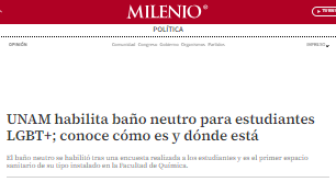 UNAM habilita baño neutro para estudiantes LGBT+; conoce cómo es y dónde está.