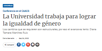 La Universidad trabaja para lograr la igualdad de género.