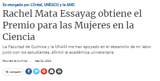 Rachel Mata Essayang obtiene el Premio para las Mujeres en la Ciencia.