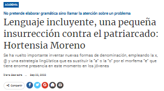 Lenguaje incluyente, una pequeña insurrección contra el patriarcado: Hortensia Moreno.