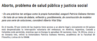 Aborto, problema de salud pública y justicia social.