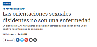 Las orientaciones sexuales disidentes no son una enfermedad.