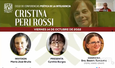 Ciclo de conferencias. Poética de la inteligencia. Tema: Cristina Peri Rossi.