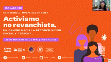 Jornada 25N 2022. ENALLT. Conferencia. Activismo no revanchista, un camino hacia la reconciliación social y personal.