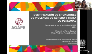 25N 2022. Semana por la NO VIOLENCIA. Plática. Identificación de situaciones de violencia de género y trata de personas.