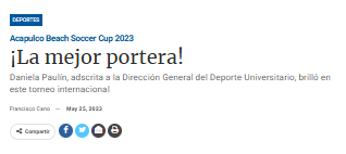 ¡La mejor portera!.