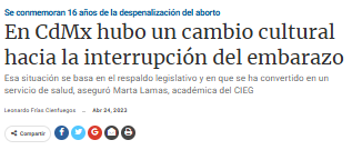 En CdMx hubo un cambio cultural hacia la interrupción del embarazo