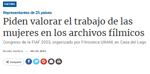 Piden valorar el trabajo de las mujeres en los archivos fílmicos.