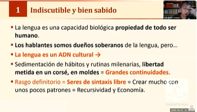 Ciclo de Conferencias. La mujer en la cultura. Sesión 9. Polémica gramatical, corrección política y lenguaje incluyente. Concepción Company.