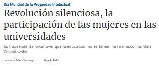 Revolución silenciosa, la participación de las mujeres en las universidades.