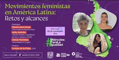 25N 2023. Miércoles para la Igualdad. Movimientos feministas en América Latina: Retos y alcances.