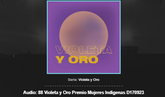 Violeta y Oro. Mujeres. Indígenas y compromiso social. Una conversación con Roselia Verdugo y Sofía Robles.