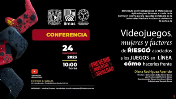 25N 2023. Videojuegos, mujeres y factores de riesgo asociados a los juegos en línea, cómo hacerles frente.