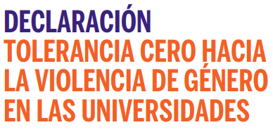 Declaración tolerancia cero hacia la violencia de género en las universidades.