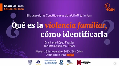 25N 2023. Charla. ¿Qué es la violencia familiar, cómo identificarla?