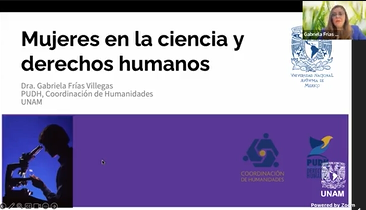 25N 2023. Conversatorio permanente. Proyectar caminos para los derechos humanos. Una visión multidisciplinaria. Conferencia. Mujeres en la ciencia y derechos humanos.