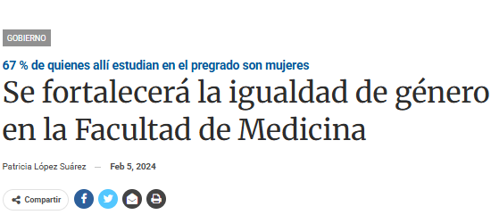 Se fortalecerá la igualdad de género en la Facultad de Medicina.